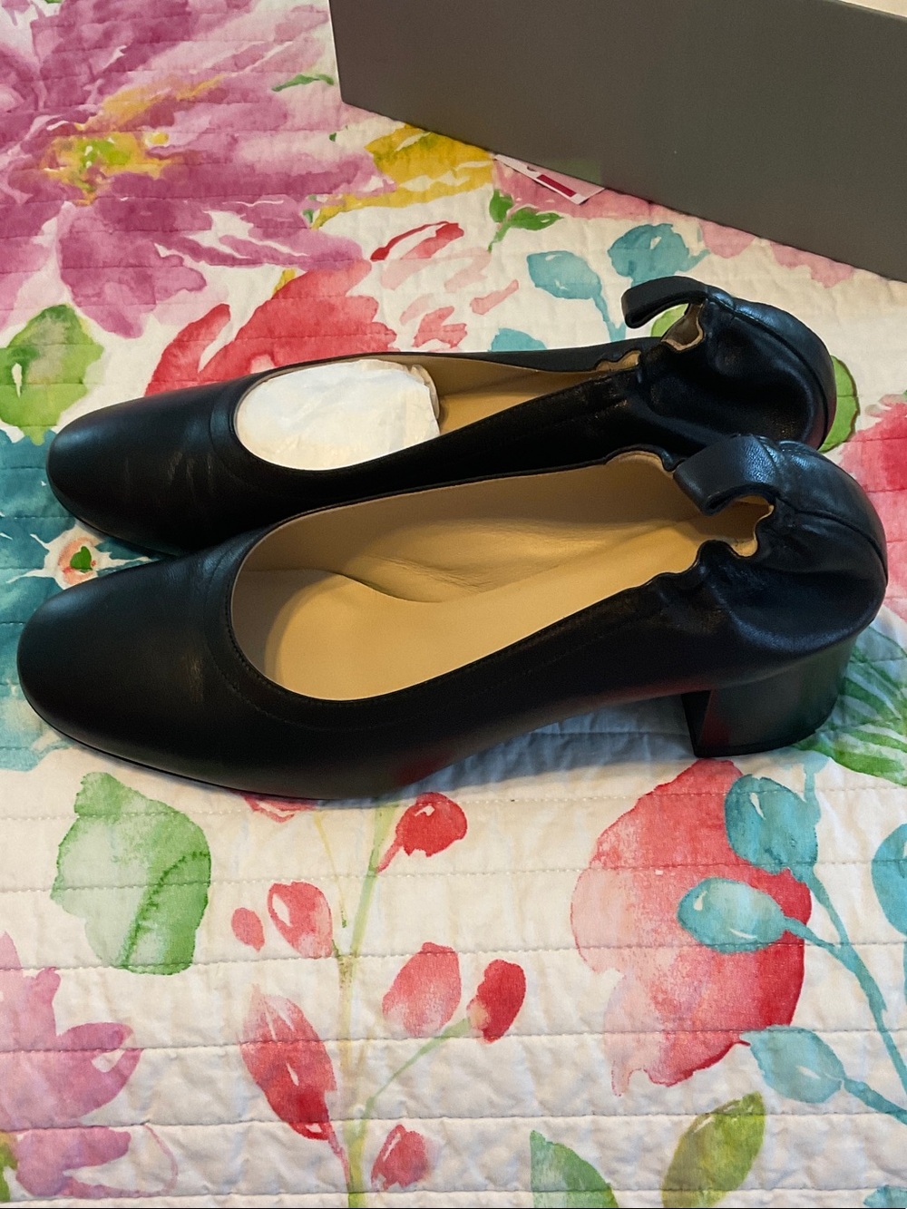 Everlane Black Leather Low Block Heel Pumps